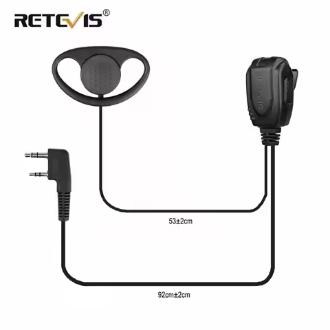 Retevis EEK003 RT22 Radio Accessories D-type Earhook Earpiece Walkie Talkie Headphone for Baofeng UV