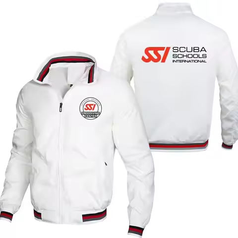 Thin Man Jackets Coats Scuba Diving Dive SSI Outdoor Military Jackets for Men Clothing Zipper Long S