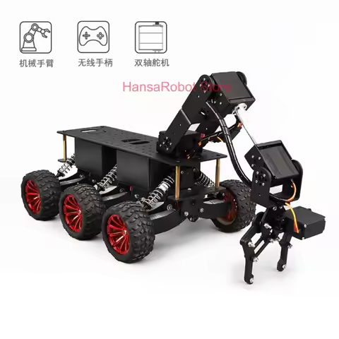 6WD PS2 Model Airplane Remote Control Off-road Shock Absorber Robot Car Robotic Arm Intelligent Car 