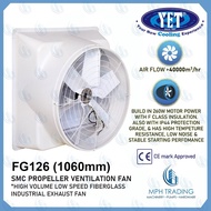 YET FG126 41'' 41 Inch High Volume Low Speed Fiberglass SMC Industrial Exhaust Fan 40000m3/h Air Flo