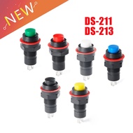 5pcs DS-211 DS-213 Push Button Switch 10mm Momentary / Self Locking Round Button Switch DS211 DS213 