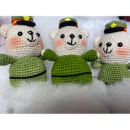 Handmade army bear keychain