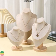 IESPOIRYI Necklace Display Rack, Show Wooden Jewelry Storage Rack,   Suede Display Model Necklace