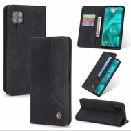 samsung a12 / m12 flip case dompet kulit original pola leather casing
