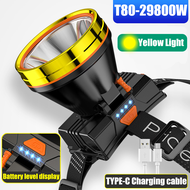 Long range10000m lampu suluh terang jarak jauh lampu suluh kepala tahan lama lampu kepala kuat teran