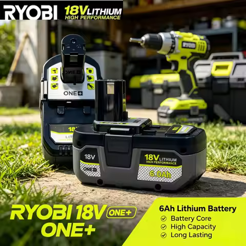 RYOBI 18V ONE+ 6Ah Lithium Battery Shockproof Stable Output Replacement Battery for RYOBI 18V ONE+ D