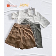 Jaune- NOMI short wide-legged shorts