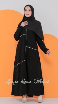 Abaya hitam remaja / abaya nadya / abaya jetblack remaja / abaya lis cantik / abaya jetblack premium