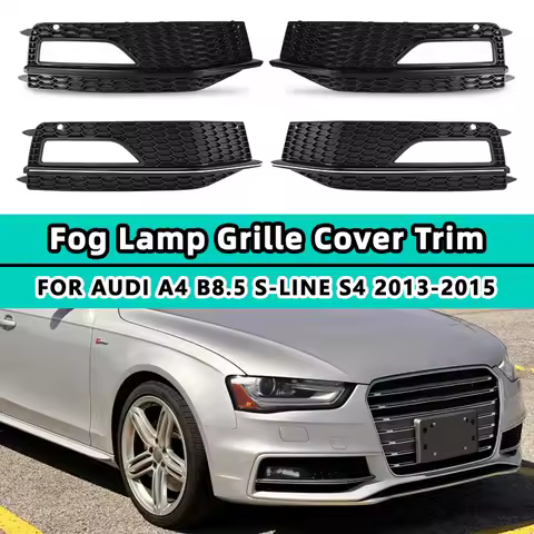 Fog Light Cover Grill For Audi A4 S4 B8.5 S-Line 2012 2013 2014 2015 Front Bumper Lower Grille RS4 H
