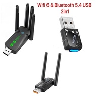 Wifi 6 USB Bluetooth 5.4 Adapter, AX900, 2in1 Dongle, Dual Band 2.4G & 5GHz, 900Mbps Wireless Networ