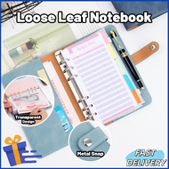 [SG In Stock]A6 Currency Organizer Cash Envelope Savings Money 6 Holes Currency Binder Zipper Loose-