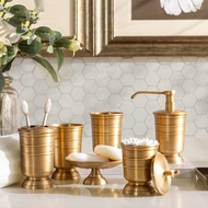 Bathroom Accessories Set Countertop 5 Pcs, Toothbrush Holder &amp; Cup, Soap Dispenser,Soap Dish, Storage Can, Antique Bronze