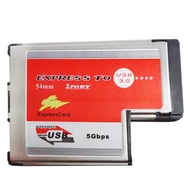2 Dual Ports USB 3.0 HUB Express Card ExpressCard 54mm Hidden Inside USB3.0 Adapter ASMedia ASM1042 