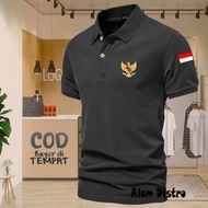 MERAH Uj-53 sd-46 T-shirt men's and women's collarPOLO pancasila logo red and white flag logo print/