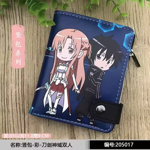 Cartoon Sword Art Online SAO Kirito Men's Wallets Yuuki Asuna Women Card Holders Purse