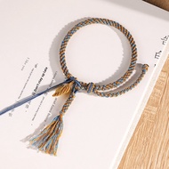 Handwoven Multicolored Bohemian Tassel Beadable Bracelet