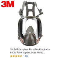 Ready Stock 3M 6800 Reusable Full Facepiece Respirator (Medium size) 防毒面罩/面具- 7 Pieces Set Including