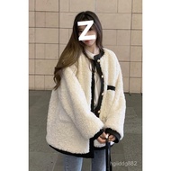 Xiaoxiang Style Jacket Women Winter 25 Lamb Wool Fleece Lining Thickened Warm Design Feeling Fashion