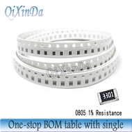 100PCS 0805 Chip resistor 1% 0R 0.1R 0.2R 0.47R 0.75R 1R 5.1R 10R 22R 56R 1K 10K 30K  100K 220K 430K