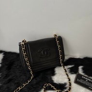 中古包 CHANEL 香奈兒 CC 經典黑色羊皮金鏈條包