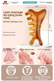 IMLUCKY | Bàn chải dưỡng sinh bốn trong một Bàn chải mát-xa di động Bàn chải gỡ bó mạch mặt Bàn chải