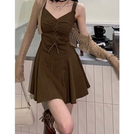 Dream Seven77 Women's Hot Girl Suspender Dress - High-Quality Slimming A-Line Sweet Short Dress