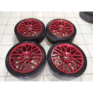 MERAH Second Hand Hsr Revenge Rims Ring 18 Red Pcd 4x100-4x114.3