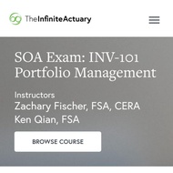TIA Course SOA Exam INV-101 Portfolio Management