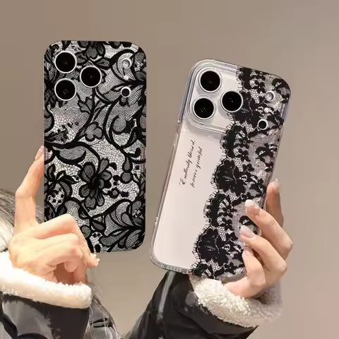 Black Lace Pattern Phone Case For OPPO Reno 15F 15 14 13 12 11 F Pro 10 9 8 7 6 5 4 Pro Plus 8T Fash