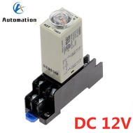 Power-on Delay Rotary Knob DPDT 1S/5S/10S/30S/60S/3M/5M/10M/30M Timer Timing Time Relay DC 12V H3Y-2