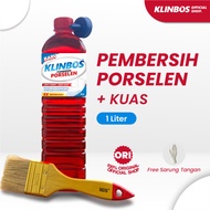 KLINBOS PEMBERSIH PORSELEN (GRATIS KUAS) 1 LITER Pembersih Noda Kerak EXTRA KUAT Lebih Kuat Untuk WC