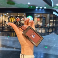 Volvo EX30 Metal Leather Car Bluetooth Remote Key Cover Shell Compatible with Volvo EX30 Simple Styl