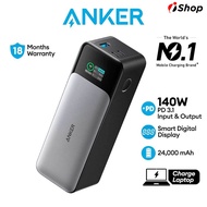 Anker 737 PowerCore 24,000mAh Power Bank Fast Charge 24K, 3-Port Powerbank Portable Charger with 140W Output, Smart Digital Display (A1289)
