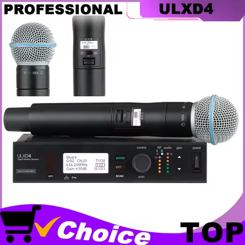 Professional UHF ULXD4 wireless microphone system UXLD ULXD24 DJ karaoke metal microphone for Stage 