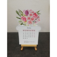 kalendar 2024 aesthetic viral/ 2024 desk calendar flower in pot