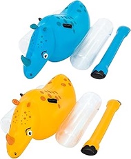 Bestway Kids Rhino Pool Game 148 x 89 x 61 cm 2 Person Heavy Duty PVC Ages 3+ 2 Inflatable Rhinos In