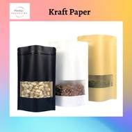 50pcs Kraft Paper Zip Lock Bag with Window/Zipper Bag with window/Goodies Bag/Zipper Paper Bag/Doorg