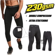 ROOFLESS Seluar Tight 3 Suku Tight Pant Man Compression Tights Seluar Tight Lelaki Seluar Sukan 3 Su
