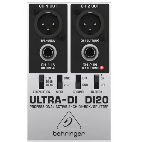 Behringer Ultra-DI DI20 multi-purpose direct injection box/Splitter Additional Split mode for stage