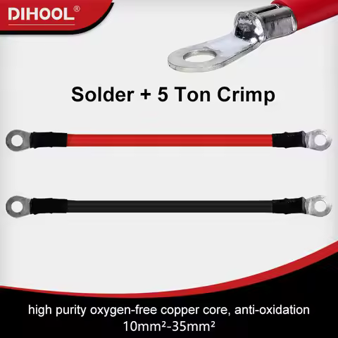 Car Battery Jumper Starter Cable with Tin-plated Lugs 2~6awg 25mm2 10mm2 Solar Wire Motorcycle Power