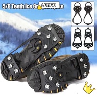 [LETIGO] 1 Pair Shoes Crampons, Anti-Slip 5/8 Teeth Ice Gripper Spike,  Spike Universal Spike Grips 
