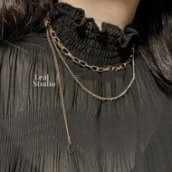 (B-G03) Double Layered Minimalist Necklace