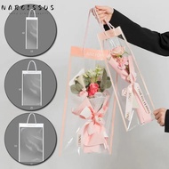 NARCISSUS 10Pcs Flower Packing Box, PVC Transparent Flower Bouquet Bagging,  Florist Decoration Long Tote  Bag Christmas Party Gift Packaging Bags Valentine's Day Decor