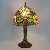 Vintage Table Lights Flower Dragonfly Grape Design Tiffany Glass Table Lamps Home Luxury Room Decor