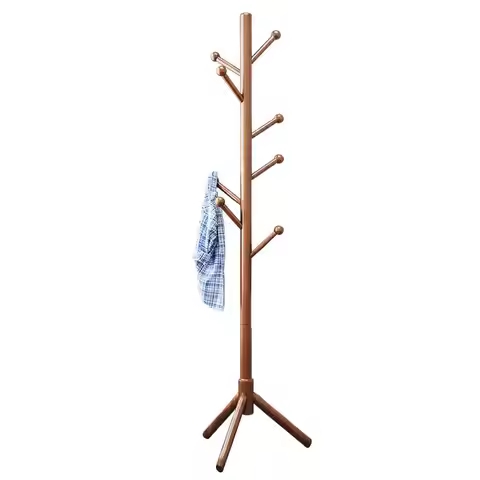 Wood Tree Coat Rack Floor Hanging Clothes Rack Clothes Rack Bedroom Hat Stand Home Furniture Drying