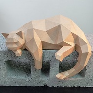 DIY手作3D紙模型擺飾 肥貓系列 -慵懶貓 &amp;小小慵懶貓 (4色可選)