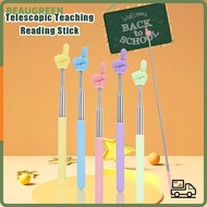 BEAUGREEN Finger Reading Sticks, Finger Design Telescopic Rod Teaching Pointer, Durable Stainless St