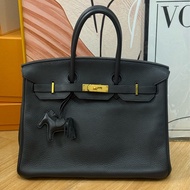 (保留中）Hermes Birkin 35 黑金 🖤贈愛馬仕小黑馬