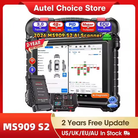 Autel MaxiSys MS909 S2 OBD2 Scanner AI Intelligen Car Diagnostic Tools Topology 3.0, JVCI2 Programmi