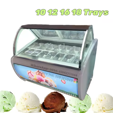 Italian Ice Cream Display Showcase Freezer Commercial Gelato Display Machine Storage Freezers With 1